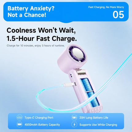 Y29 High Speed Cooling Folding Handheld Fan with Digital Display