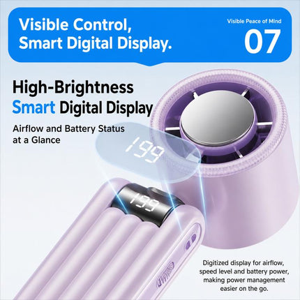 Y29 High Speed Cooling Folding Handheld Fan with Digital Display