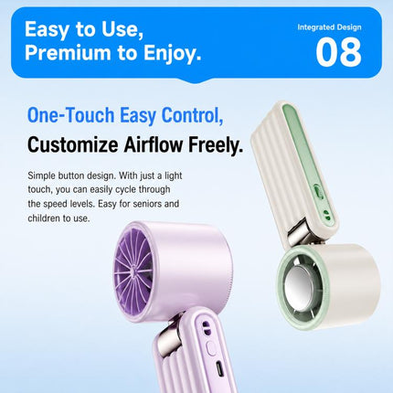 Y29 High Speed Cooling Folding Handheld Fan with Digital Display