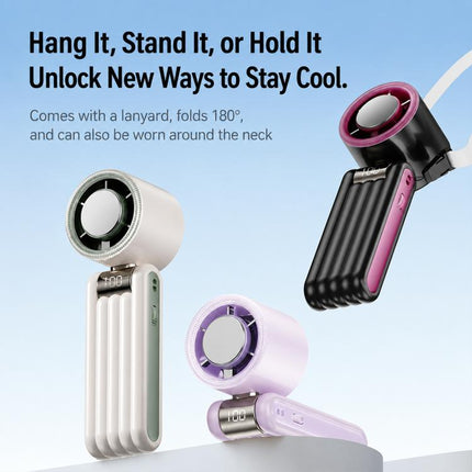 Y29 High Speed Cooling Folding Handheld Fan with Digital Display