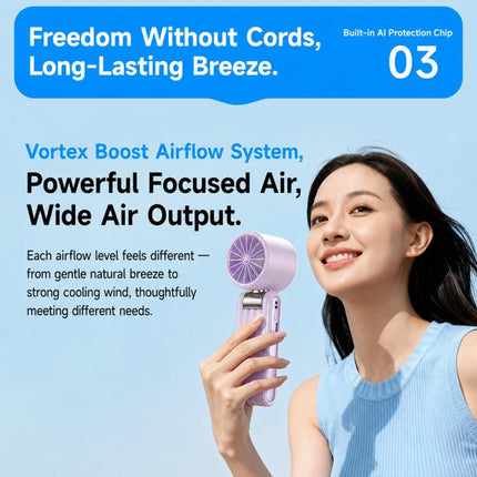 Y29 High Speed Cooling Folding Handheld Fan with Digital Display