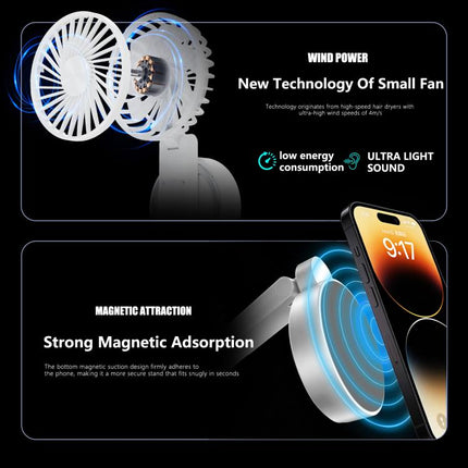 F20 Portable Magnetic Folding Fan with LED