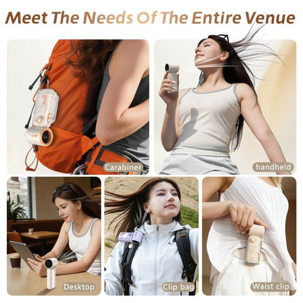 F6 Portable High-Speed Handheld Fan with Waist Clip