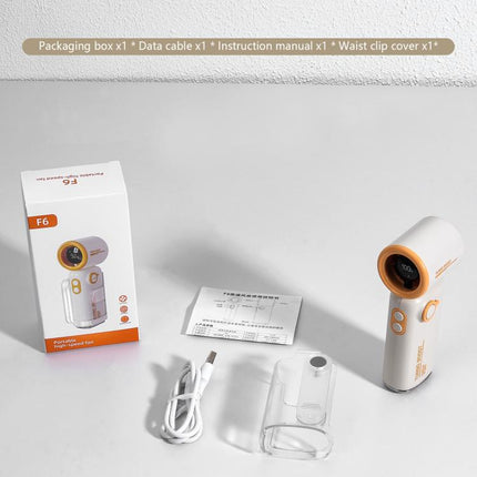 F6 Portable High-Speed Handheld Fan with Waist Clip