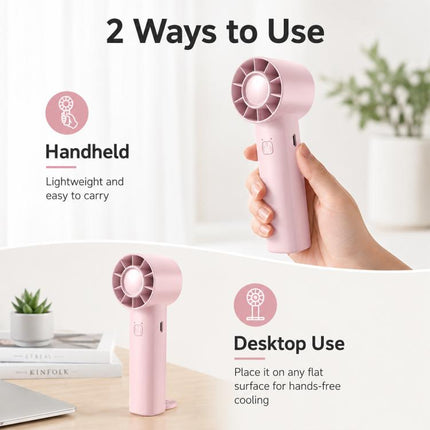 DF-91 Portable High-Speed Handheld Fan with Desktop Stand