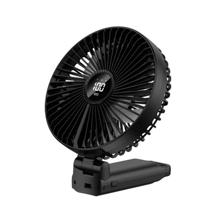 F7 Large Folding Handheld Fan with LED Digital Display