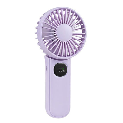 F11 Folding Handheld Fan with LED Display & Lanyard