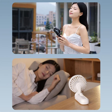 F11 Folding Handheld Fan with LED Display & Lanyard
