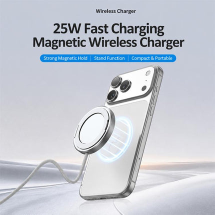 25W Fast Charging Magnetic Wireless Charger with Stand Function