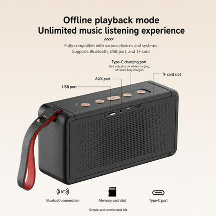 PZ009 PLUS Portable Retro Wireless Bluetooth Speaker
