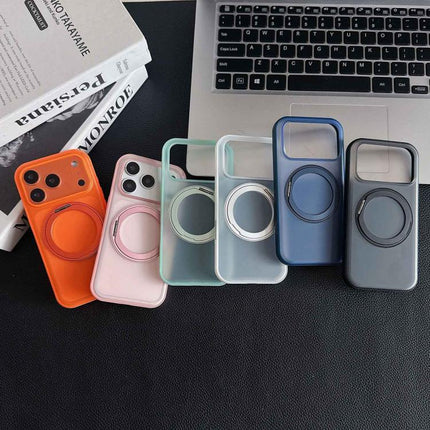 360 Rotation Holder Magnetic Phone Case with AI Camera Button, For iPhone 16 Pro, For iPhone 16