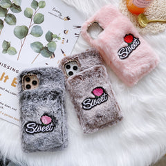 Rose Flower Hand Warmer Plush Shockproof TPU Case, For iPhone 11, For iPhone 11 Pro, For iPhone 11 Pro Max, For iPhone 12 mini, For iPhone 12 / 12 Pro, For iPhone 12 Pro Max