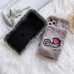 Rose Flower Hand Warmer Plush Shockproof TPU Case, For iPhone 11, For iPhone 11 Pro, For iPhone 11 Pro Max, For iPhone 12 mini, For iPhone 12 / 12 Pro, For iPhone 12 Pro Max