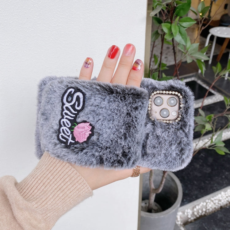 Rose Flower Hand Warmer Plush Shockproof TPU Case, For iPhone 11, For iPhone 11 Pro, For iPhone 11 Pro Max, For iPhone 12 mini, For iPhone 12 / 12 Pro, For iPhone 12 Pro Max