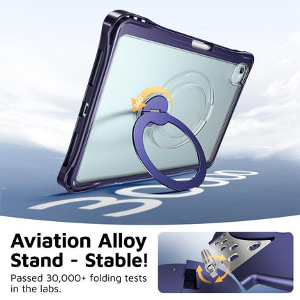 Dual-Color 360 Pivot Holder Tablet Case with Pen Slot & Shoulder Strap, For iPad Air 11 2026 / 2025 / 2024, For iPad 2025 / 2022