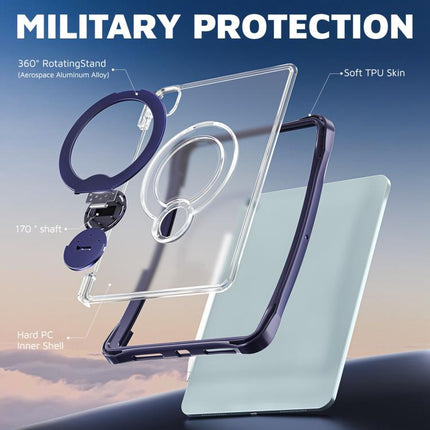Dual-Color 360 Pivot Holder Tablet Case with Pen Slot & Shoulder Strap, For iPad Air 11 2026 / 2025 / 2024, For iPad 2025 / 2022