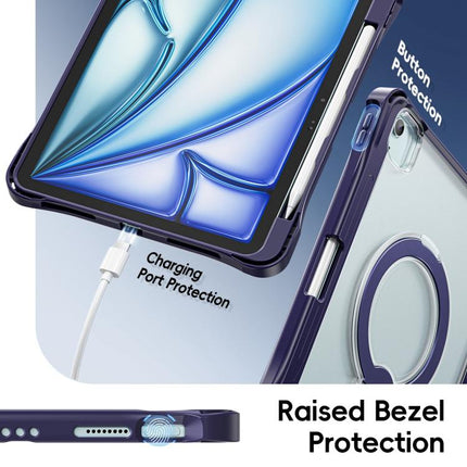 Dual-Color 360 Pivot Holder Tablet Case with Pen Slot & Shoulder Strap, For iPad Air 11 2026 / 2025 / 2024, For iPad 2025 / 2022