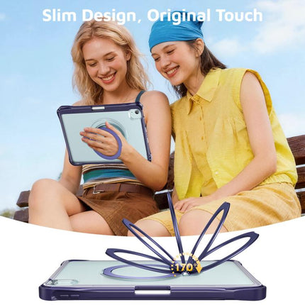 Dual-Color 360 Pivot Holder Tablet Case with Pen Slot & Shoulder Strap, For iPad Air 11 2026 / 2025 / 2024, For iPad 2025 / 2022