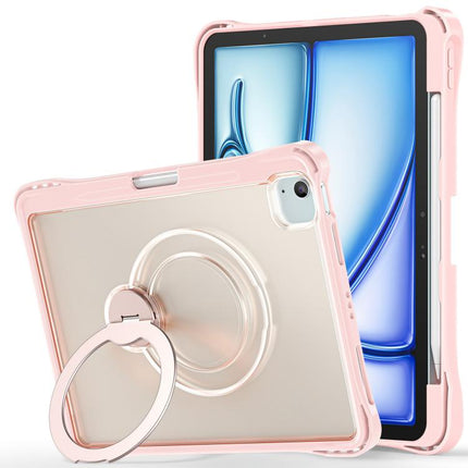Dual-Color 360 Pivot Holder Tablet Case with Pen Slot & Shoulder Strap, For iPad Air 11 2026 / 2025 / 2024, For iPad 2025 / 2022
