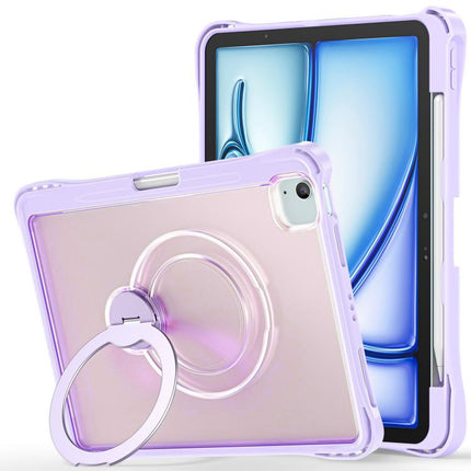 Dual-Color 360 Pivot Holder Tablet Case with Pen Slot & Shoulder Strap, For iPad Air 11 2026 / 2025 / 2024, For iPad 2025 / 2022