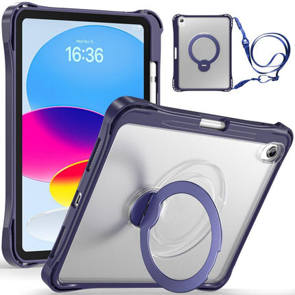 Dual-Color 360 Pivot Holder Tablet Case with Pen Slot & Shoulder Strap, For iPad Air 11 2026 / 2025 / 2024, For iPad 2025 / 2022