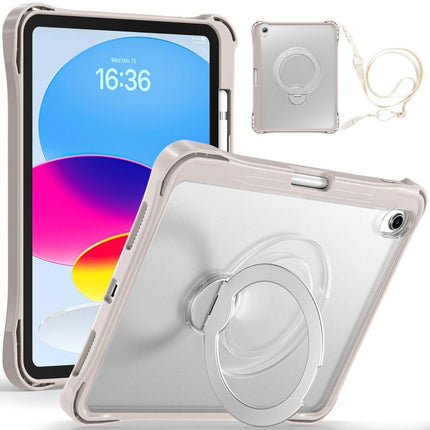 Dual-Color 360 Pivot Holder Tablet Case with Pen Slot & Shoulder Strap, For iPad Air 11 2026 / 2025 / 2024, For iPad 2025 / 2022