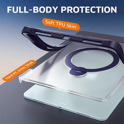 Dual-Color 360 Pivot Holder Tablet Case with Pen Slot & Shoulder Strap, For iPad Air 13 2026 / 2025 / 2024, For iPad Air 11 2026 / 2025 / 2024, For iPad Pro 11 2025 / 2024, For iPad 2025 / 2022