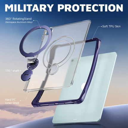 Dual-Color 360 Pivot Holder Tablet Case with Pen Slot & Shoulder Strap, For iPad Air 13 2026 / 2025 / 2024, For iPad Air 11 2026 / 2025 / 2024, For iPad Pro 11 2025 / 2024, For iPad 2025 / 2022