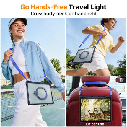 Dual-Color 360 Pivot Holder Tablet Case with Pen Slot & Shoulder Strap, For iPad Air 13 2026 / 2025 / 2024, For iPad Air 11 2026 / 2025 / 2024, For iPad Pro 11 2025 / 2024, For iPad 2025 / 2022