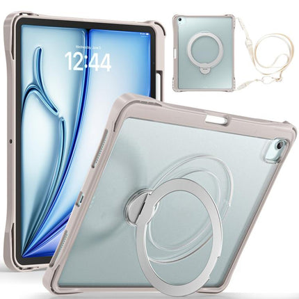 Dual-Color 360 Pivot Holder Tablet Case with Pen Slot & Shoulder Strap, For iPad Air 13 2026 / 2025 / 2024, For iPad Air 11 2026 / 2025 / 2024, For iPad Pro 11 2025 / 2024, For iPad 2025 / 2022