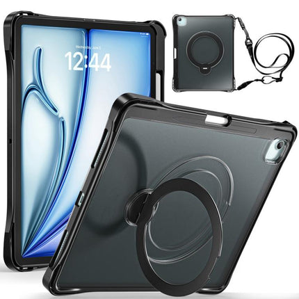 Dual-Color 360 Pivot Holder Tablet Case with Pen Slot & Shoulder Strap, For iPad Air 13 2026 / 2025 / 2024, For iPad Air 11 2026 / 2025 / 2024, For iPad Pro 11 2025 / 2024, For iPad 2025 / 2022