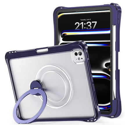 Dual-Color 360 Pivot Holder Tablet Case with Pen Slot & Shoulder Strap, For iPad Air 13 2026 / 2025 / 2024, For iPad Air 11 2026 / 2025 / 2024, For iPad Pro 11 2025 / 2024, For iPad 2025 / 2022