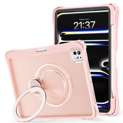 Dual-Color 360 Pivot Holder Tablet Case with Pen Slot & Shoulder Strap, For iPad Air 13 2026 / 2025 / 2024, For iPad Air 11 2026 / 2025 / 2024, For iPad Pro 11 2025 / 2024, For iPad 2025 / 2022