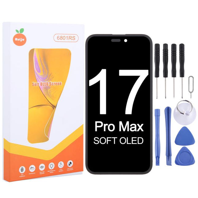 RJ Soft OLED Screen, For iPhone 17 Pro Max, For iPhone 17 Pro, For iPhone 17, For iPhone 16 Pro Max, For iPhone 16 Pro, For iPhone 16 Plus, For iPhone 16, For iPhone 15 Pro Max, For iPhone 15 Pro, For iPhone 15 Plus, For iPhone 15, For iPhone 14 Plus  ...