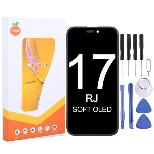 RJ Soft OLED Screen, For iPhone 17 Pro Max, For iPhone 17 Pro, For iPhone 17, For iPhone 16 Pro Max, For iPhone 16 Pro, For iPhone 16 Plus, For iPhone 16, For iPhone 15 Pro Max, For iPhone 15 Pro, For iPhone 15 Plus, For iPhone 15, For iPhone 14 Plus  ...