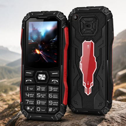 HE248 Rugged Style Phone, 2.4 inch, 3D Keys Network: 2G, Dual SIM, BT, Torch, Russian Keyboard, EU Plug, US Plug, UK Plug