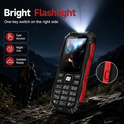 HE248 Rugged Style Phone, 2.4 inch, 3D Keys Network: 2G, Dual SIM, BT, Torch, Russian Keyboard, EU Plug, US Plug, UK Plug