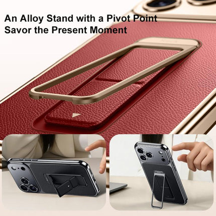 Metal Holder Foldable Wristband Precise Cutout Vegan Leather Phone Case, For iPhone 15 Pro Max, For iPhone 15 Pro, For iPhone 15, For iPhone 14, For iPhone 14 Pro, For iPhone 14 Pro Max
