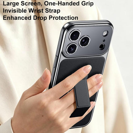 Metal Holder Foldable Wristband Precise Cutout Vegan Leather Phone Case, For iPhone 15 Pro Max, For iPhone 15 Pro, For iPhone 15, For iPhone 14, For iPhone 14 Pro, For iPhone 14 Pro Max