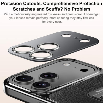 Metal Holder Foldable Wristband Precise Cutout Vegan Leather Phone Case, For iPhone 17 Pro Max, For iPhone 17 Pro, For iPhone 17, For iPhone 16 Pro Max, For iPhone 16 Pro, For iPhone 16