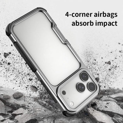 Aluminum Alloy Frame + TPU Hollow Air Bag Shockproof Phone Case With Lanyard Holes, For iPhone 17 Pro Max, For iPhone 17 Pro