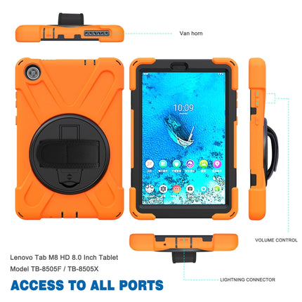 Shockproof Colorful Silicone + PC Protective Case with Holder & Hand Grip Strap & Shoulder Strap, For Lenovo Tab M8