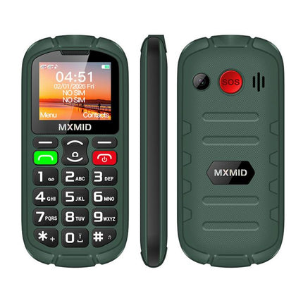 MXMID A8 Pro, 2.0 inch Big Button Rugged Style Senior Phone, SOS, BT, Torch, Network: 2G, EU Plug, US Plug, UK Plug, AU Plug