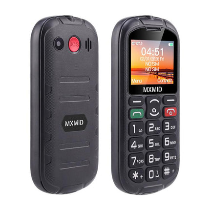 MXMID A8 Pro, 2.0 inch Big Button Rugged Style Senior Phone, SOS, BT, Torch, Network: 2G, EU Plug, US Plug, UK Plug, AU Plug