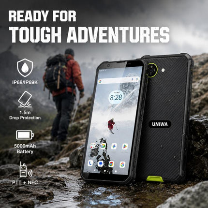 UNIWA F999 Rugged Phone, 4GB+64GB, 5.33 inch Android 16.0 Unisoc T615 UMS9230E Octa Core, PTT Button, Network: 4G, NFC, EU Plug, US Plug, UK Plug, AU Plug