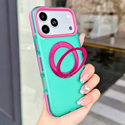 Metal 360 Rotating Holder Magnetic PC Phone Case, For iPhone 17 Pro Max, For iPhone 17 Pro, For iPhone 17, For iPhone 16 Pro Max