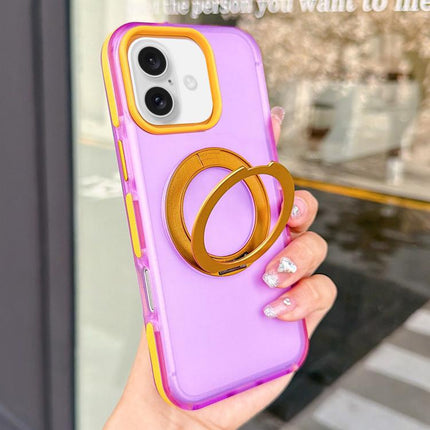 Metal 360 Rotating Holder Magnetic PC Phone Case, For iPhone 17 Pro Max, For iPhone 17 Pro, For iPhone 17, For iPhone 16 Pro Max