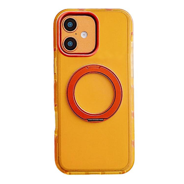 Metal 360 Rotating Holder Magnetic PC Phone Case, For iPhone 16 Pro, For iPhone 16, For iPhone 15 Pro Max, For iPhone 15 Pro