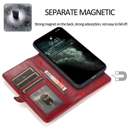 Estuche de cuero con tapa horizontal magnética desmontable con ranuras para tarjetas, soporte y billetera, para iPhone 12 mini, iPhone 12/12 Pro, iPhone 12 Pro Max
