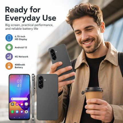 W&O X56, 3GB+32GB, 6.75 inch Android 12.0 Mediatek MT6762 Octa Core, Network: 4G, OTG, EU Plug, US Plug, UK Plug, AU Plug